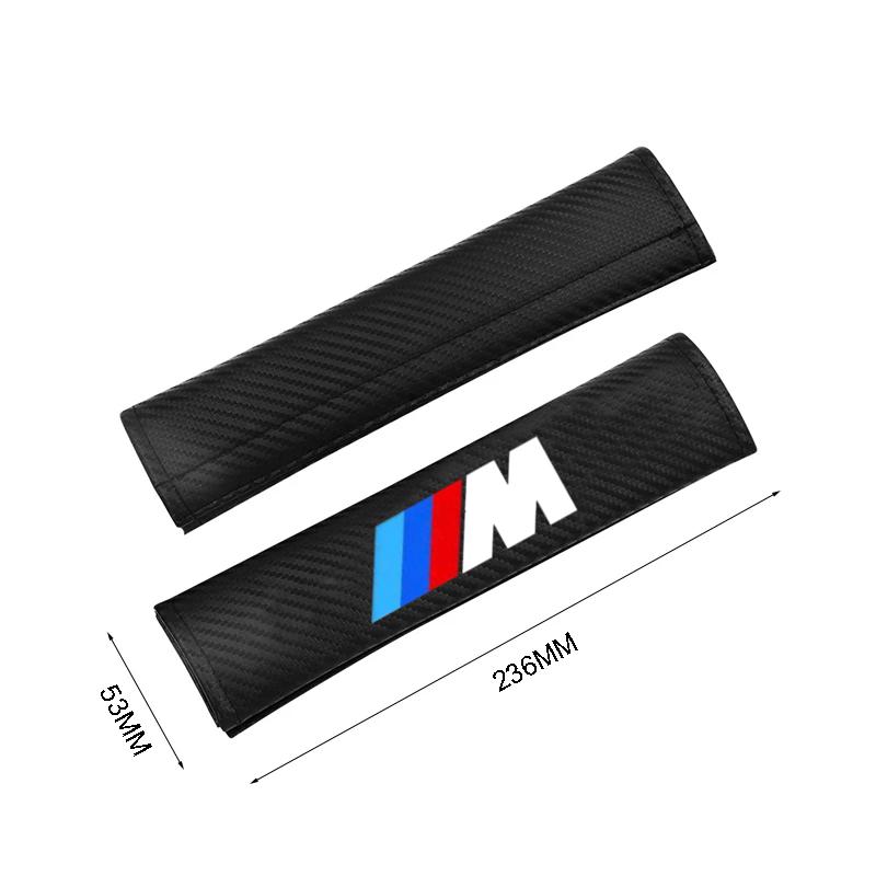 Carbon Fiber Car Seat Belts Cover Shoulder Protect Pad For BMW M Emblem E46 E36 E34 F10 E90 F30 E60 F30 E53 E30 E92 E87 WT5