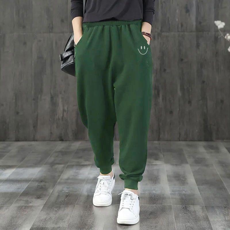 Women's Fleece-Lined Casual Harem Sweatpants - Warm & Versatile for Autumn/Winter