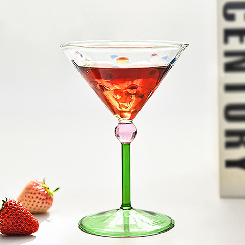 1 шт. Игривая чашка из стекла с цветными блоками, на высоком каблуке, кофейная чашка, столовая посуда, бокал для чаепития, подарок, бокал для вина, элегантный, 150 мл