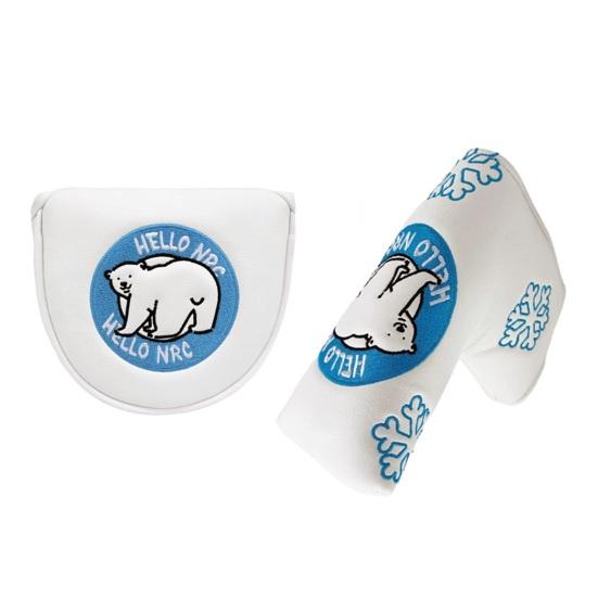 Golf Putter Cover Magnetic Mallet Putter Cover Golf Club Putter Sleeve Cute Polar Bear Design Blade Putter Headcover for Golfer