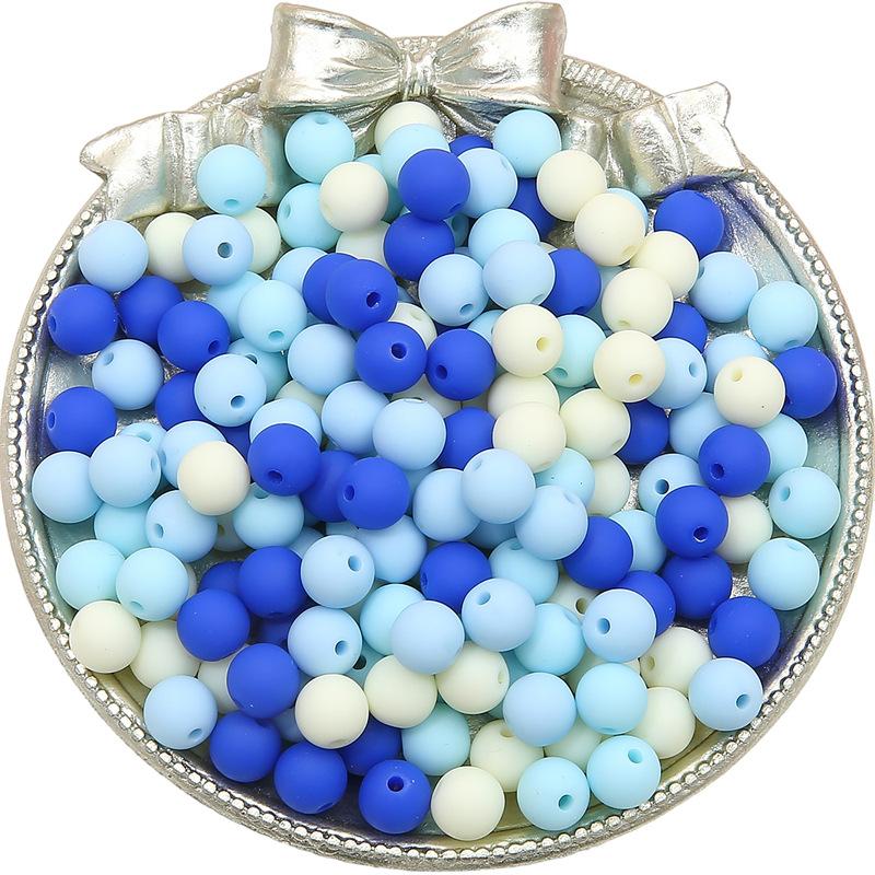 Бусины для браслета ручной работы, цельные акриловые матовые разноцветные бусины, цепочка для сотового телефона ручной работы, ожерелье из макарон, круглые бусины, свободные бусины