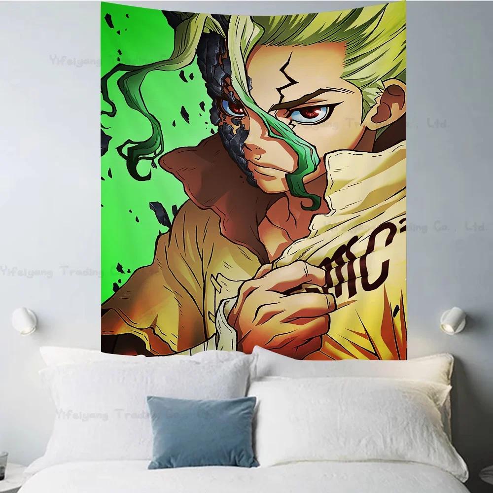 Аниме DrStone Настенный гобелен Арт-печать Японский настенный гобелен Аниме Настенное украшение для дома