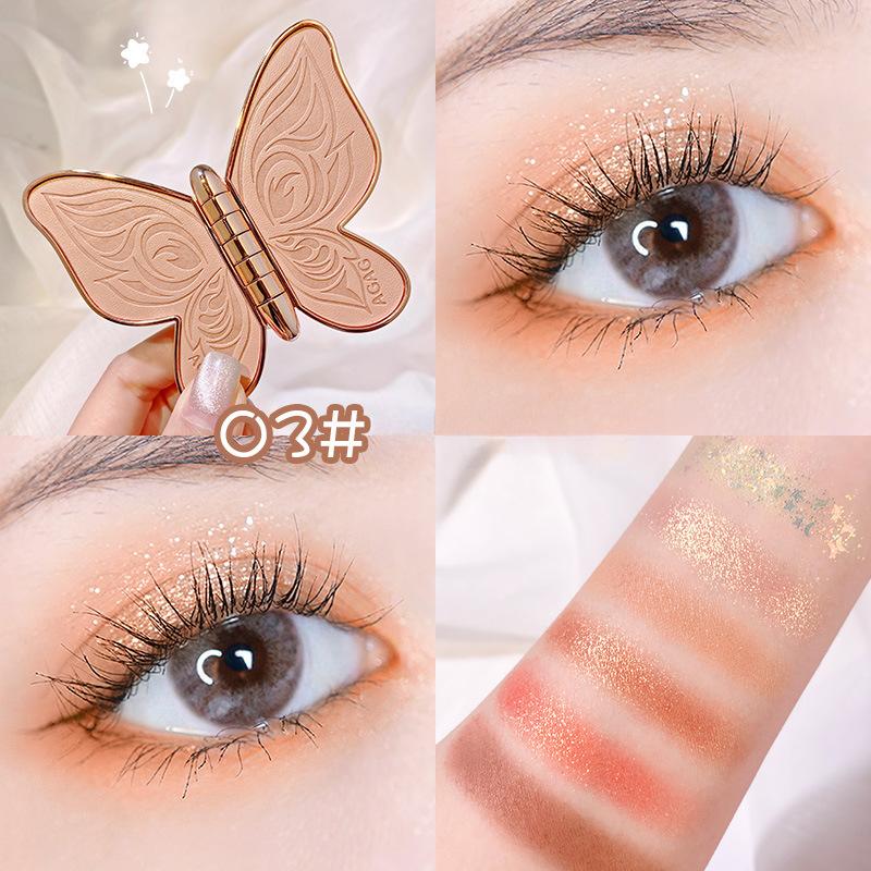 Butterfly Eyeshadow 6 Colors Lucky Koi Pearl Glitter Glitter Matte Earth Color 6 Color Makeup Eyeshadow Palette