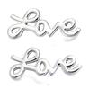 [M6222] - Серебряные серьги «Любовь» (родиевое покрытие) - 20x9 мм