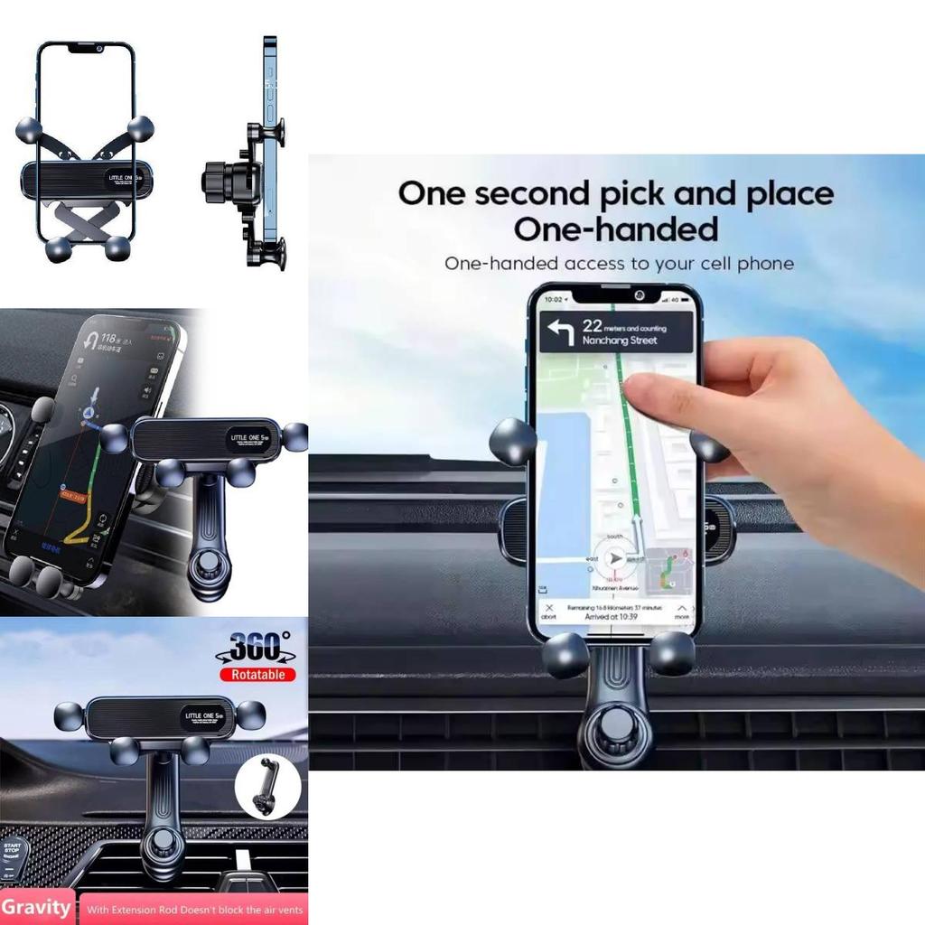 Gravity Sensing Car Phone Mount Universal Air Vent Holder Extended Arm