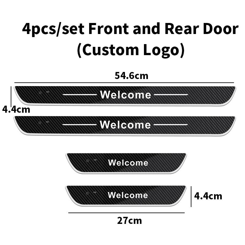 Carbon fiber For Toyota GR SPORT RAV4 YARIS CHR HILLIX Customized Car Welcome Door illuminated Sill Light Logo Lamp LED Pedal