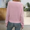 Women's Solid Color Pullover Hollow Out V-Neck Long Sleeve Sweater Knit