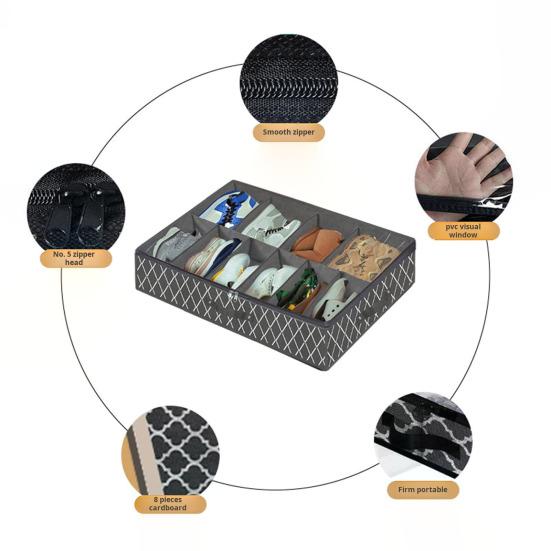 Сумка для хранения обуви Складной контейнер для обуви с ручками Большая вместимость с несколькими отделениями Складной дизайн Органайзер для обуви