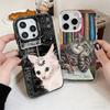 Смешные кошки Модный стиль Ударопрочный чехол для телефона для iPhone 17 Air 16 16E 15 Pro Max 14 Plus 13 Mini 12 Задняя крышка Противоударный Funda