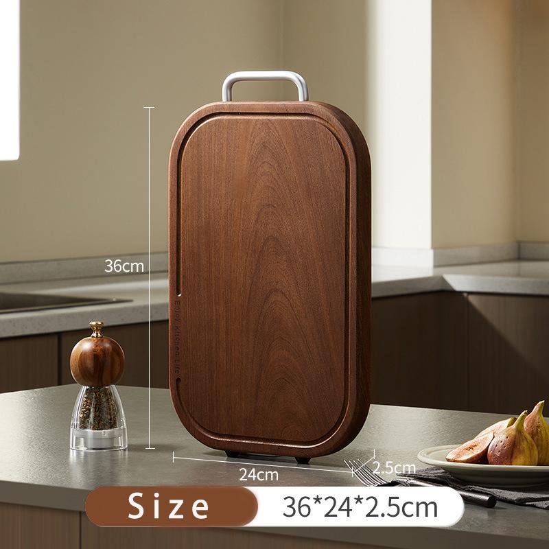 Solid Wood Anti-bacterial and Anti-mold Cutting Board Fruit Cutting Board Double-sided Cutting Board Ebony Plus Anti-slip