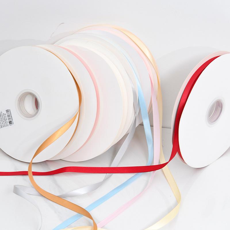1cm Ribbon Material Polyester Ribbon Ribbon Handmade Braided Hair Ornaments Single-sided Double-sided Thin Ribbon Tie Hair Rope Flowers Ribbon