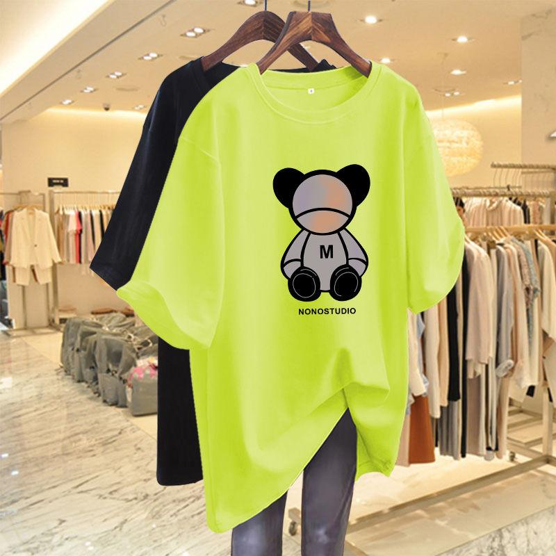 Summer Cartoon Printed O-neck Vintage Short Sleeve Top Tee Women Clothing 100% Cotton Loose High Street T-shirt