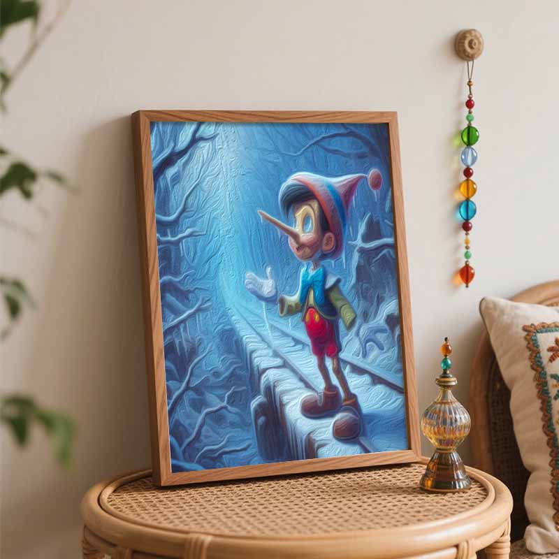 Disney Pinocchio Winter Forest Oil Painting Kit Home Bedroom Wall Decor Handmade Gift Art Crafts Supplies DIY Decoration Present 123