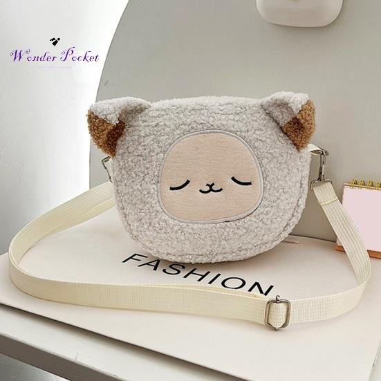 Сумка на одно плечо с мультяшными животными, осенне-зимняя плюшевая милая кошка, медведь, овца, регулируемая сумка-мессенджер через плечо для женщин и девочек, сексуальная одежда для взрослых