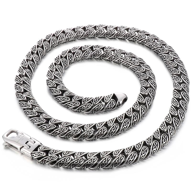 Винтажное массивное ожерелье с цепочками шириной 12 мм для мужчин, массивное ожерелье из нержавеющей стали в стиле панк, ювелирные изделия на Хэллоуин, мужские ожерелья