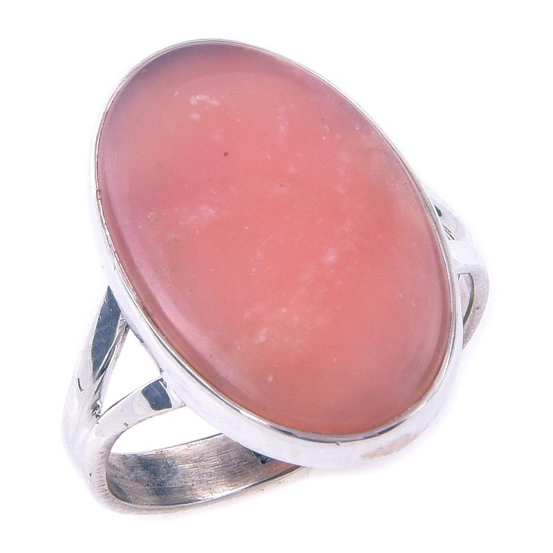 Кольцо из чистого серебра 925 пробы с натуральным розовым опалом ручной работы, размер 8 V4T55