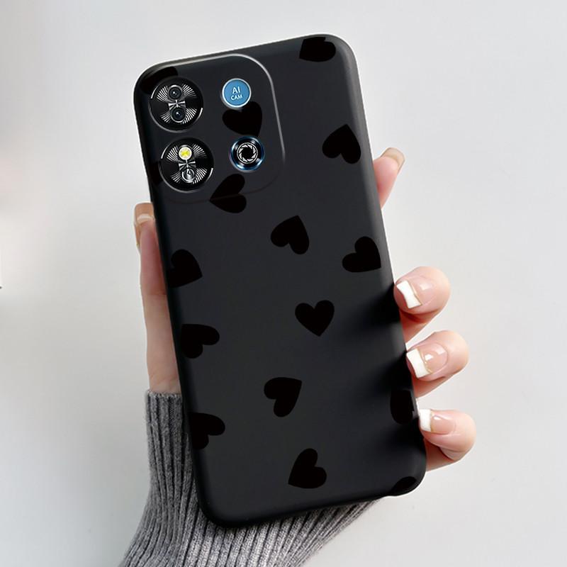 Для Oukitel C57S C57 Pro Plus Ultra Чехол BLU J12 Задняя крышка Милое Сердце Любви Кролик Черный ТПУ Мягкий Силикон Защитный Чехол для Телефона
