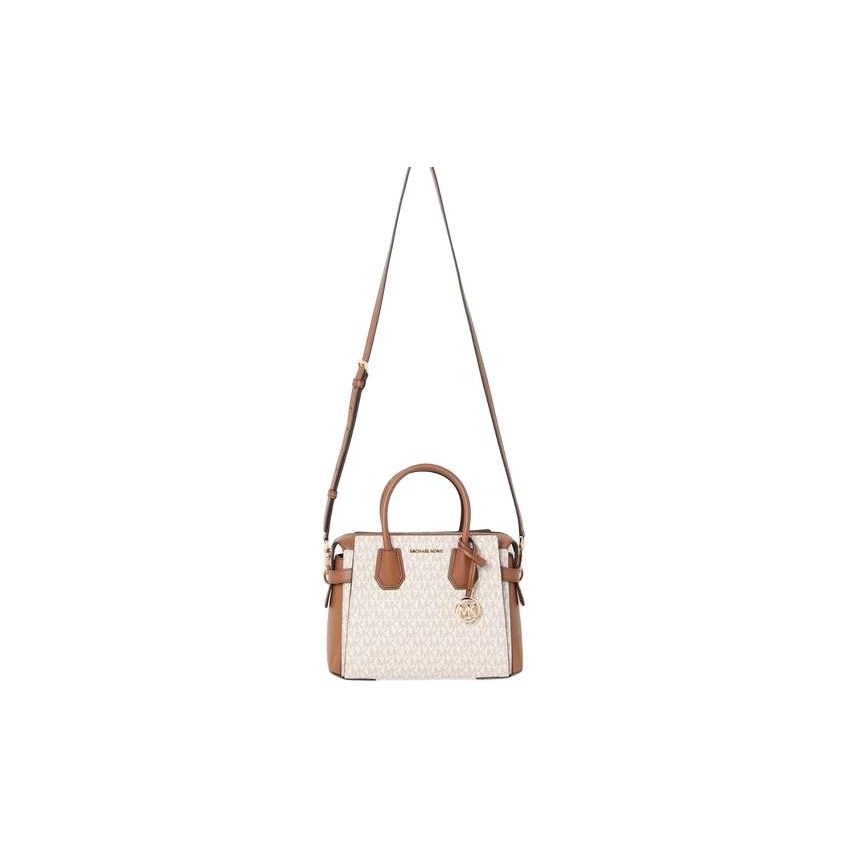 Michael Kors Mercer Classic Monogram Металлический Логотип Кожаная и Синтетическая Кожаная Сумка Через Плечо для Поездок Женские Сумки 35F2GM9S1B-150