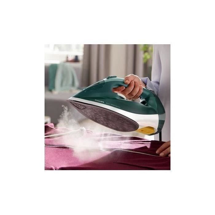 PHILIPS - Fer à repasser - 2800W - 50gr/mn - pressing 250gr/mn - Série 7000 Azur - vert opale/menthe - DST7031.70