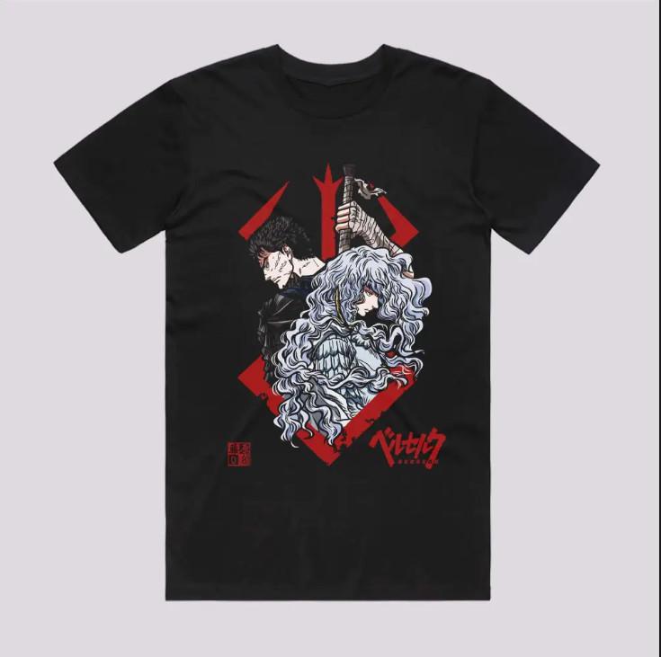 Anime Berserk Battle Art Japanese Style Black Tshirt Size S4XL