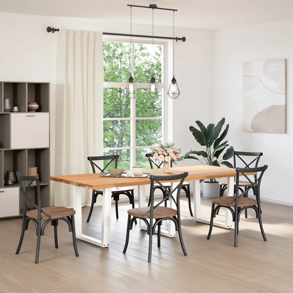 Dining Table Legs V Shape 3 Pieces White 80 x (72 73.3) cm Steel