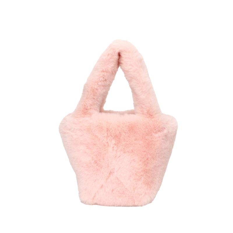 New Mao Mao Hand Bag Casual Solid Color Plush Girl Tote Bag Autumn and Winter Texture Handbag