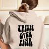 Толстовка «Вера превыше страха» Модные толстовки Христианские толстовки Толстовка с библейскими стихами Эстетичная христианская толстовка Опрятный повседневный свитшот