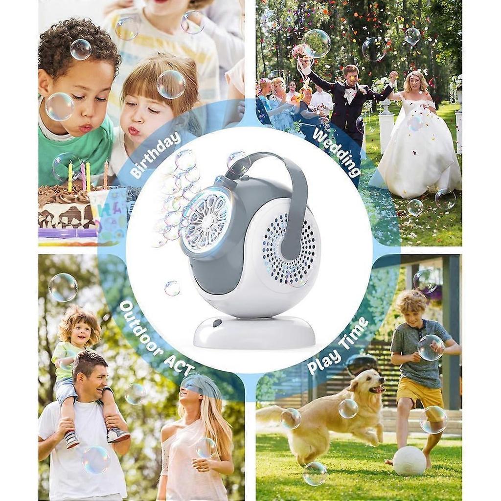 Bubble Machine - Auto 360° Rotation, 75° Tilt Range, Bubbles Blower Maker for Kids, Wedding, Birthday, Parties, Gifts