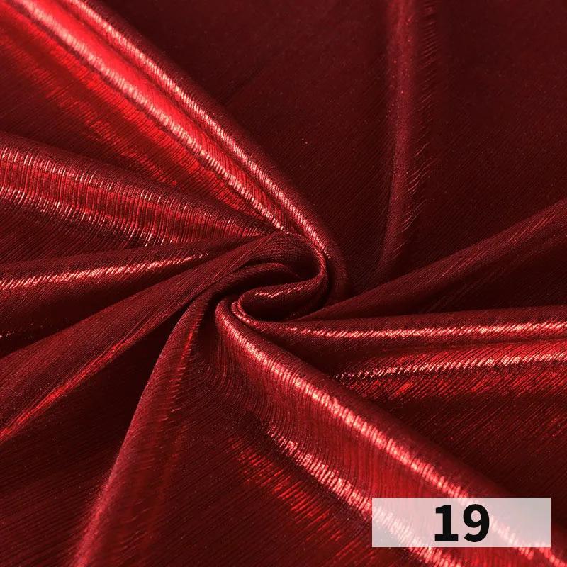 1x1.45 Meter Metallic Gliter Soft Fabric Shiny Gold Silver Fashion High Stretch Bright Silky Cloth for Diy Sewing Dress Fabrics