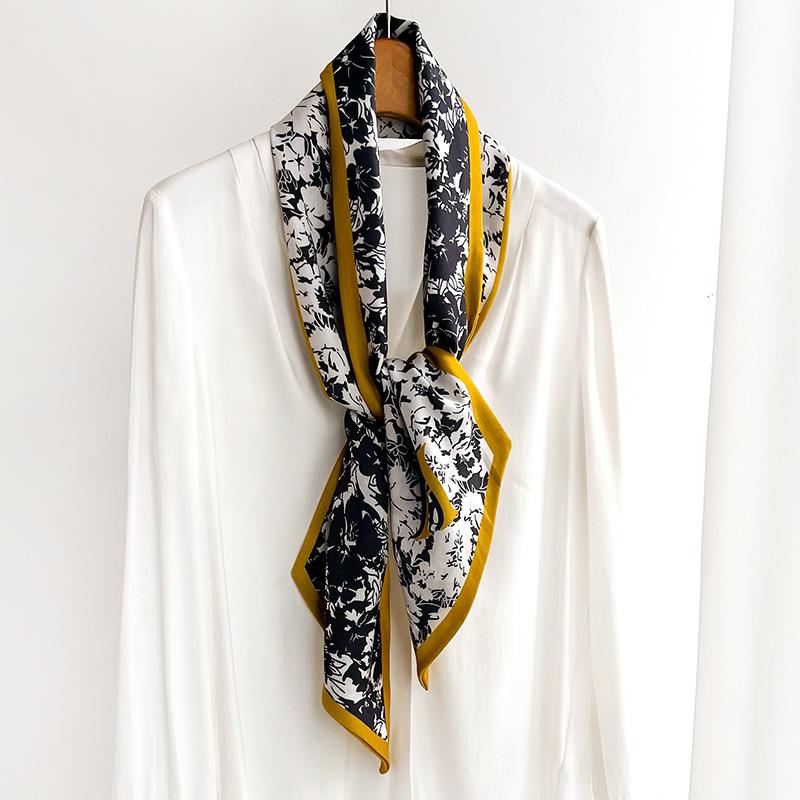 Корейский Новый Длинный Узкий Шарф Тонкий и Высококлассный На Ощупь В Сочетании с Рубашкой Декоративный Шарф-Стример Повязка на Голову Галстук Шарф