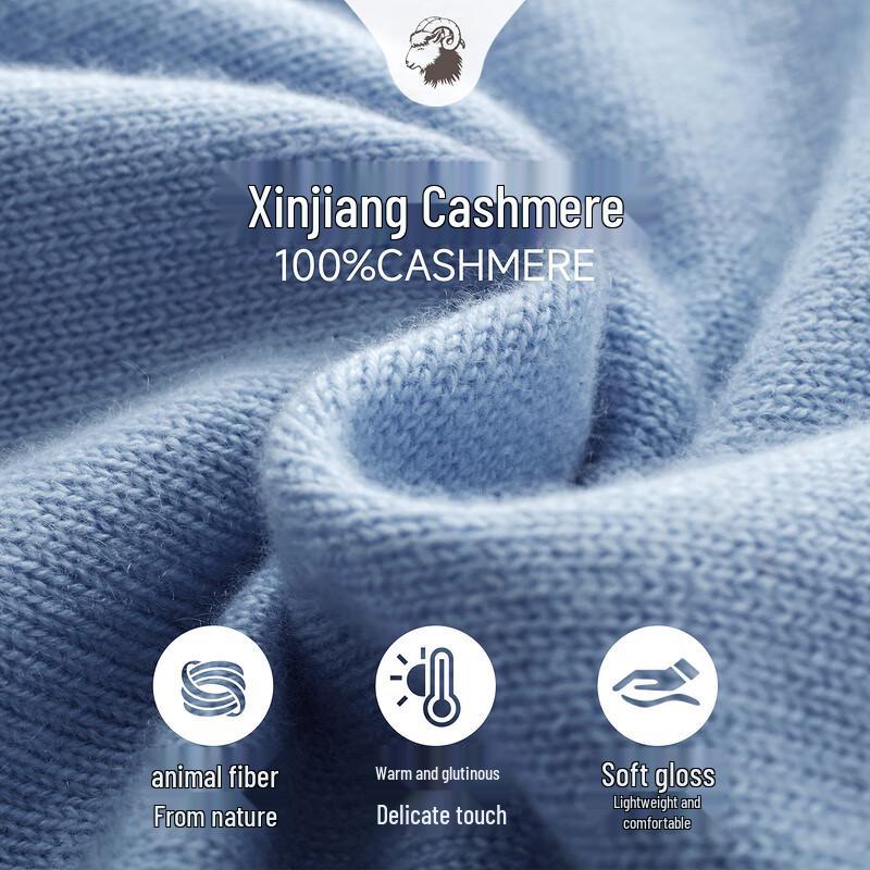 Zhaojun Women's 2025 A/W Thick 100% Cashmere Round Neck Knit Sweater