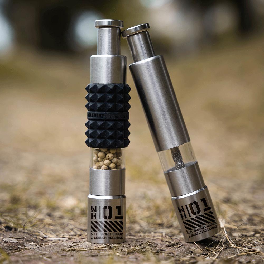 Портативная мельница для соли из нержавеющей стали, ручная мельница для перца, управление одной рукой, пресс-измельчитель для перца, морской соли, специй