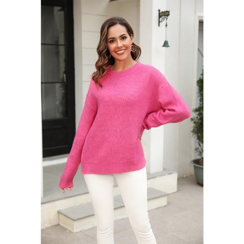 Women's Autumn and Winter Simple Solid Colour Knitted Pullover Sweater