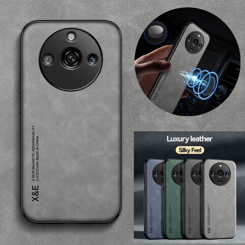 Чехол для Realme 11 Pro Plus 5G Автомобильный Магнитный Кожаный Текстурный Чехол для Oppo Realme11 Realmi 11 ProPlus Pro+ Мягкие Чехлы для Телефона