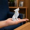 Статуэтка Воющего Волка, Мини-фигурка животного, напечатанная на 3D-принтере, Стоящий Сидящий Волк, Декор для Настольной Полки, Подарок для Любителей Волков