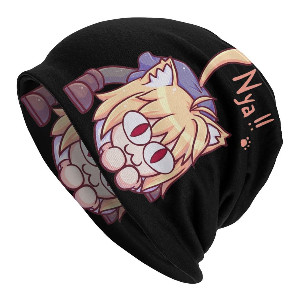 Зимняя теплая шапка Neco Arc Cat Cat Femme с напуском, шапка-бини, хип-хоп, мультяшная комическая игра, уличные лыжные шапочки с черепами, шапки унисекс для женщин