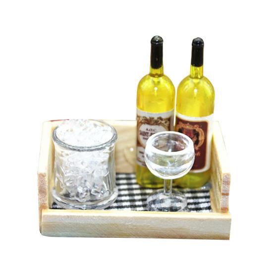 Magnetic Miniature Fridge Sticker Dollhouse Plastic Fruit Wine Glass Accessories