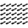 25pcs Plastic Cord End Lock Black Zipper Rope Buckle Shoe Lace End Clips Zip Pull Ends