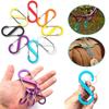 5Pcs Stainless Steel S Type Carabiner with Lock Mini Keychain Hook Anti-Theft Outdoor Camping Backpack Buckle Key-Lock Tool