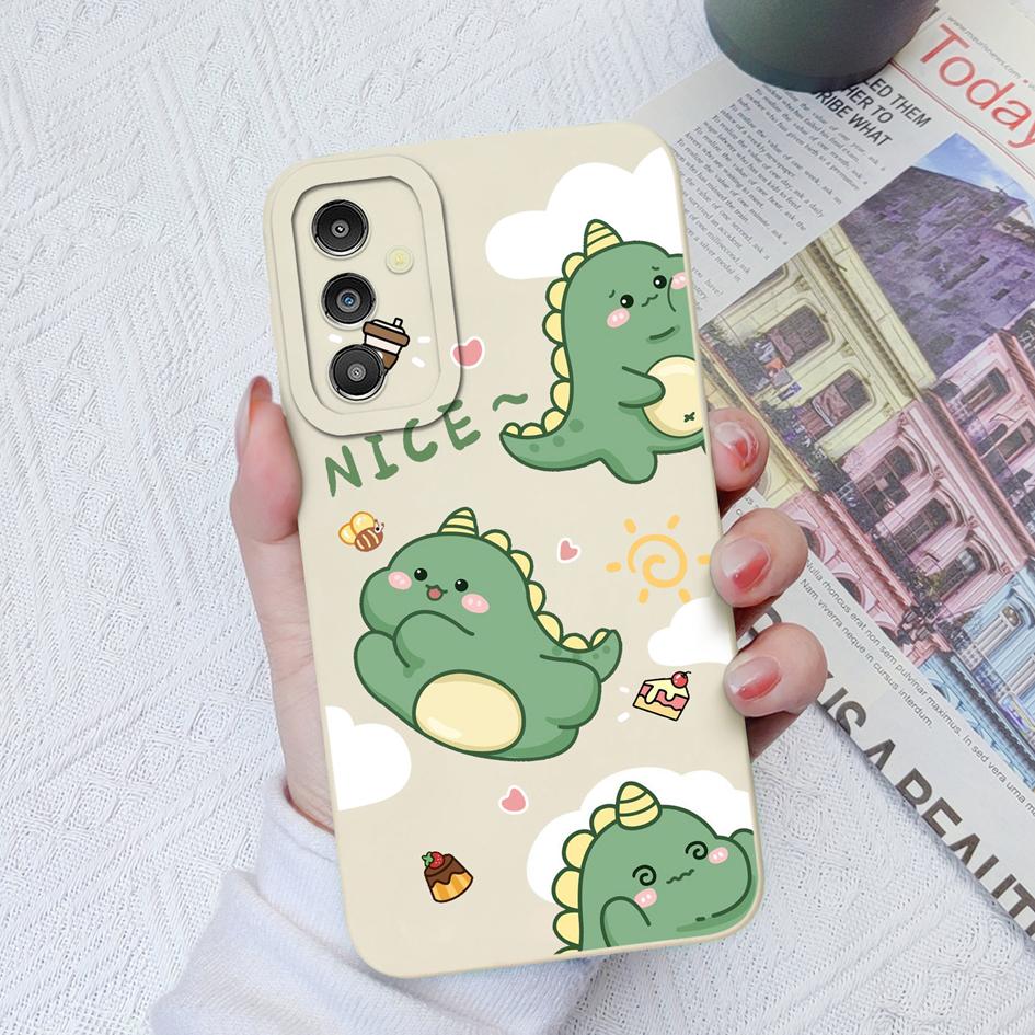Cute Cases For Samsung Galaxy A31 A50 A51 A71 A52 A12 A13 A14 M54 Little Dinosaur Silicone Camera Protection Phone Bumpers For Galaxy Fundas Cover