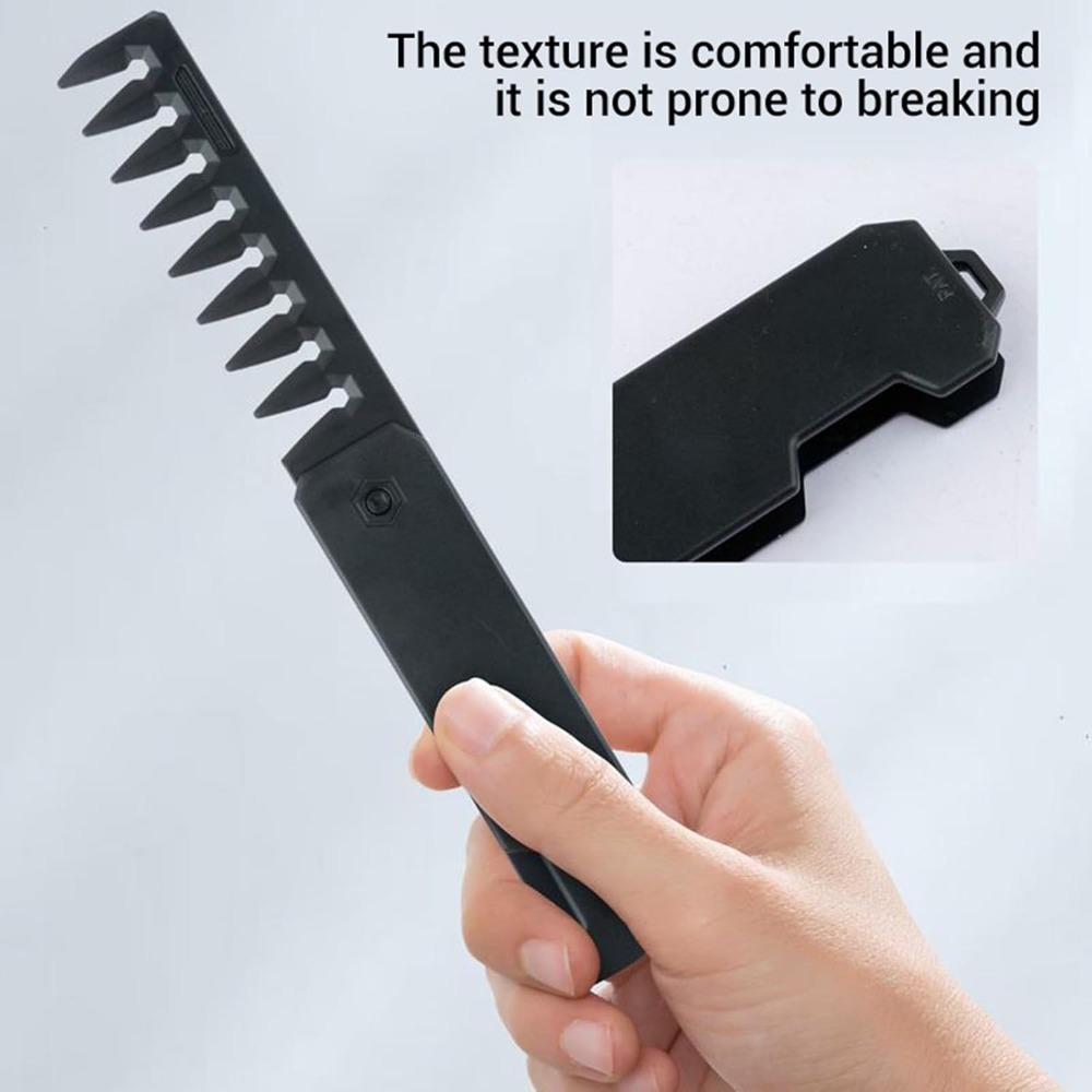 2pcs Folding Design Travel Hair Brush Wide And Fine Teeth Texture Comb Barber Set Use
