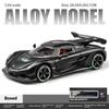 1/24 Koenigsegg Jesko Крутая Спортивная Машина, Модель из Сплава, Дверь-Гильотина, Имитация Звука и Света, Воссозданные Детали, Изысканные Настольные Украшения