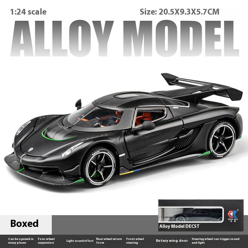 1/24 Koenigsegg Jesko Крутая Спортивная Машина, Модель из Сплава, Дверь-Гильотина, Имитация Звука и Света, Воссозданные Детали, Изысканные Настольные Украшения
