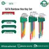 SATA Extra Long Torx Set: Magnetic Ball End Hex Keys with Hexagonal Center Hole.