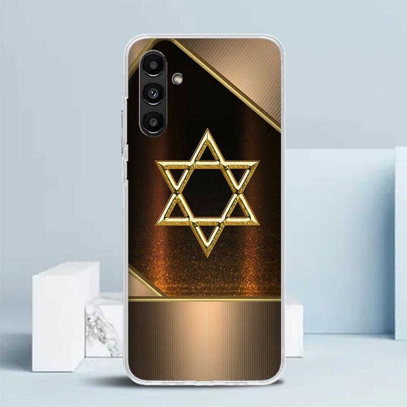 Чехол для телефона со звездой Давида для Samsung Galaxy A17 A37 A57 A16 A15 A14 A13 A56 A55 A54 A53 A36 A35 A34 A33 A26 A25 A24 A