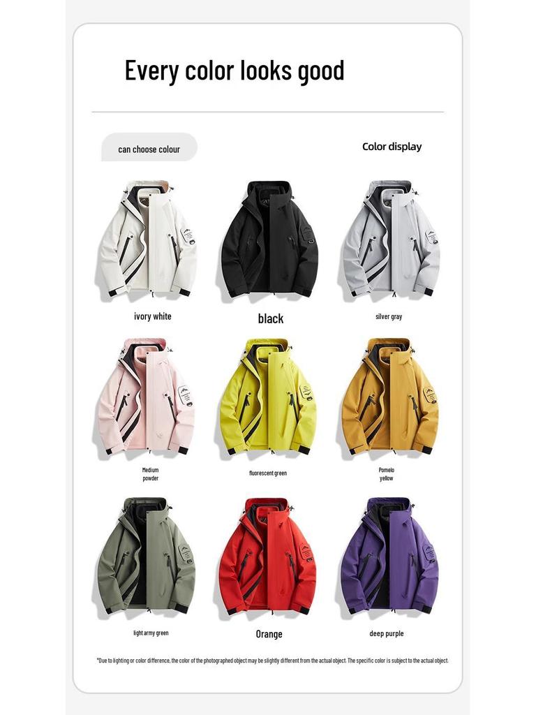 Унисекс 3-в-1 Ветрозащитная Водонепроницаемая Куртка для Хайкинга со Съемной Подкладкой для Осени/Зимы