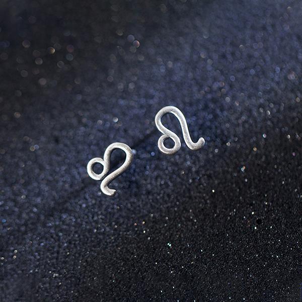 Серьги-гвоздики «Двенадцать созвездий» для женщин и девочек, симпатичные, из стерлингового серебра 925 пробы, Овен, Водолей, Лев, Дева, модные украшения