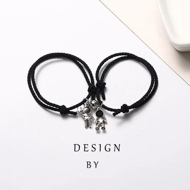 iF ME 2pcs/set Astronaut Multilayer Adjustable Couple Bracelet Simple Magnet Bracelets Jewelry Accessories Gift