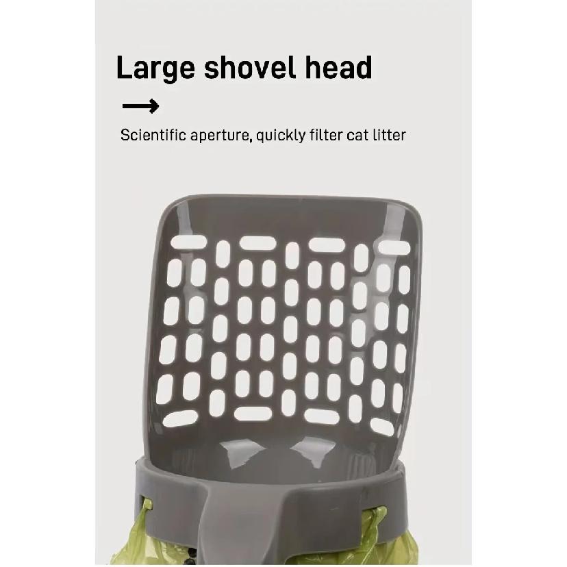 Cat Litter Shovel Scoop with Integrated Trash Can Pet Filter Easy-Clean Toilet Garbage Picker Cat Litter Box Self Cleaning Tools