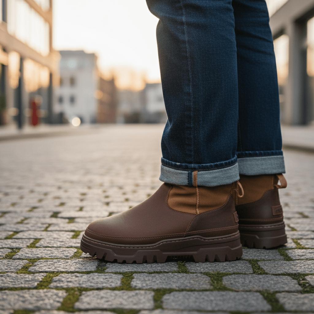 UGG Модные короткие зимние ботинки Heritage Trailgazer с круглым носком, мужские коричневые 1158213-CHE